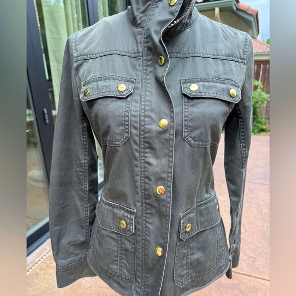 j crew downtown field jacket green lightweight utility coat Size XS - Picture 10 of 10